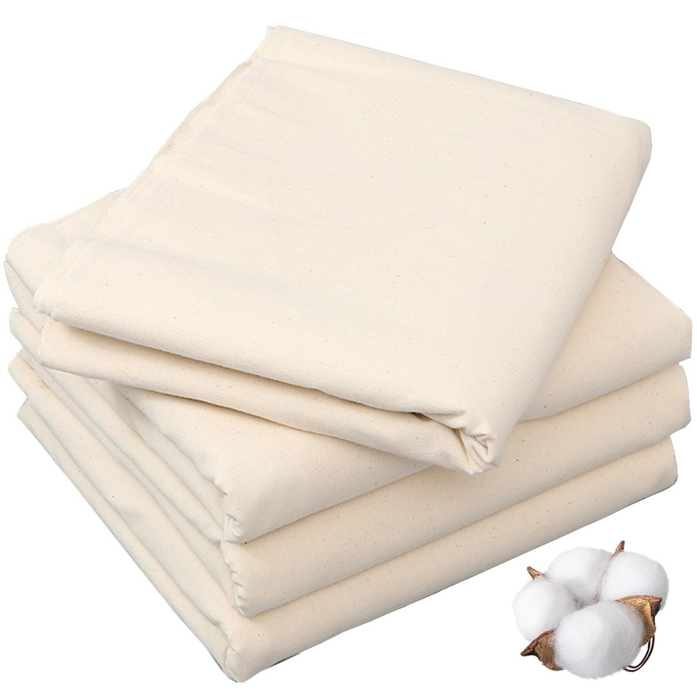 63In X 10.9 Yards 100% Cotton Muslin Fabric Medium Weight Natural Unbleached Mu