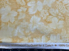 By 1/2 Yd Northcott Yellow Tone on Tone Leaves Flowers Fabric “High Tea For Two”
