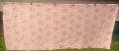 60s 70s 3 Yds 35 In x 46 In Pink Floral Crepe Dress Fabric Flower Power Vintage