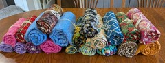 New Fabric Variety Box. 20+ Yards Assorted Cotton Fabric Pieces. No Scraps R162