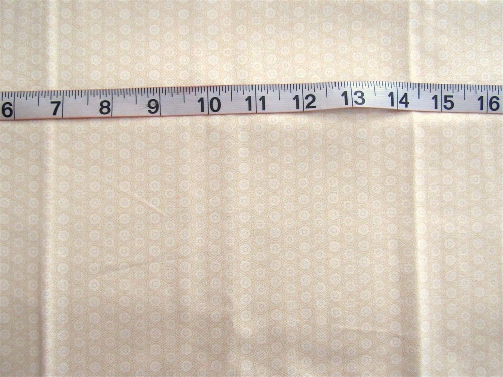 1 yd Cotton Fabric “Basic Grey” for MODA, Cream with Cream Circles