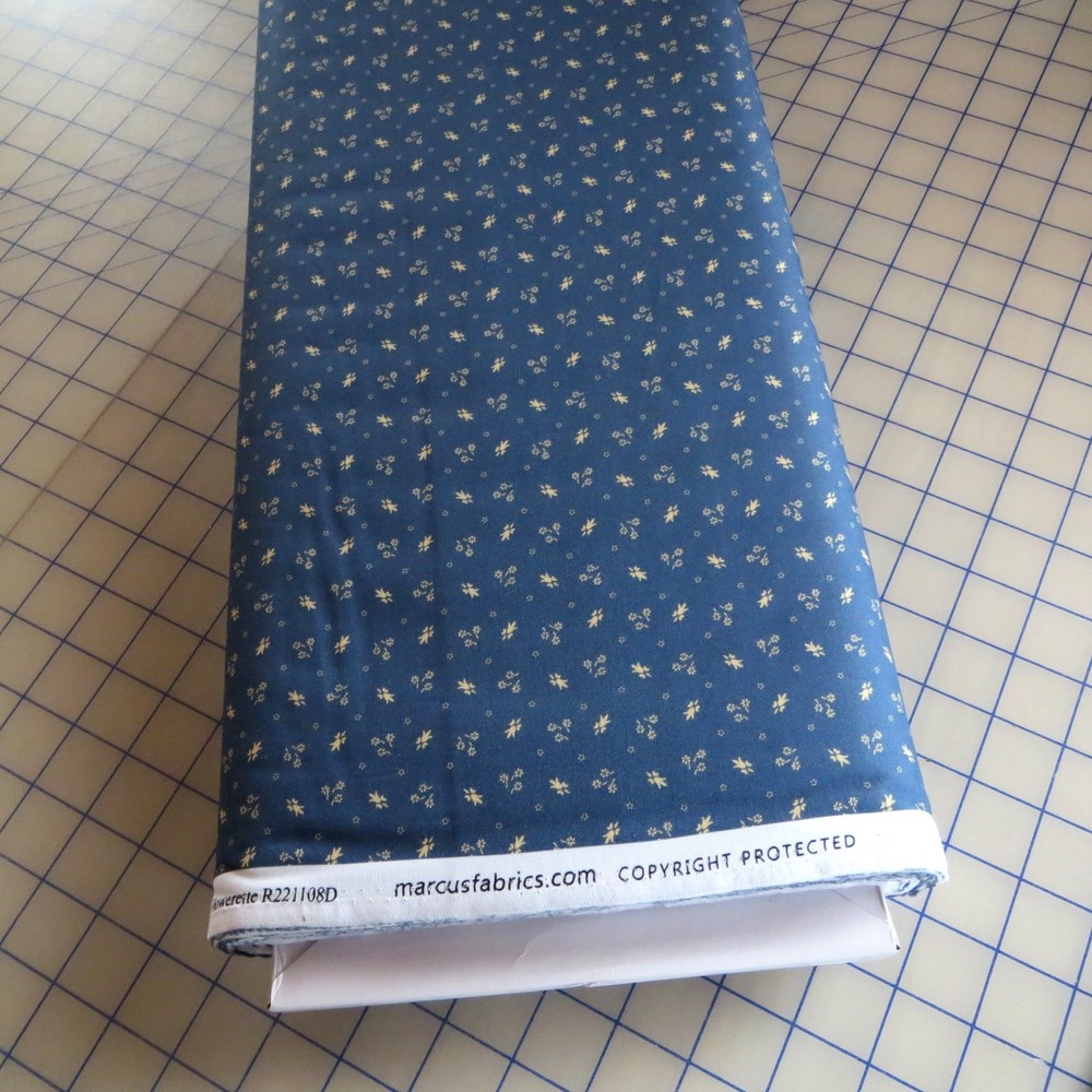 By The Yard ~ Flowerette Blue by Marcus $3.99 Ships ANY Amount Fabric