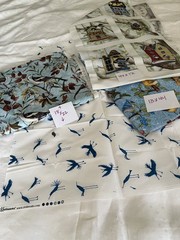 Large lot of Cotton Fabric Quilting & More Kids, Travel, Bird and More Misc Size