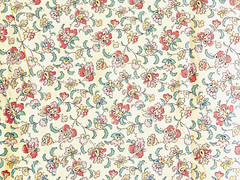 All Over Dainty Floral Fabric By Fabri-Quilt Pink Blue Green On Soft White BTY