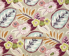 RICHLOOM TRACEY FLORA BLUE LARGE FLORAL LEAF LINEN MULTIUSE FABRIC BY YARD 54″W