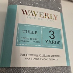 Lot Of 6 Waverly Tulle Fabric Packs 108″ X 54″ White, Silver Glitter 18 Yards