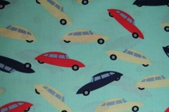 FRENCH LESSONS Citroens Cars Mint, Dear Stella Cotton Quilt Fabric HALF YARD