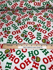 RK Grinch Stole Christmas Grinch Ho Ho Ho 100% cotton fabric by the yard 20997