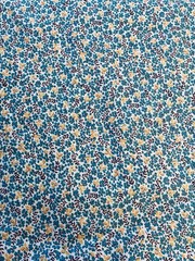 VTG 40-60`s Ditzy Calico Cottagecore Teal & Yellow Floral on White 30½ “x30”