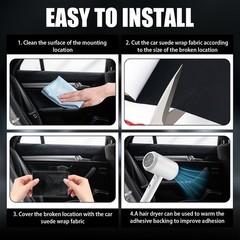 Suede Car Interior Wrap 59.06″×15.75″ Self Adhesive Cuttable Fabric Trim