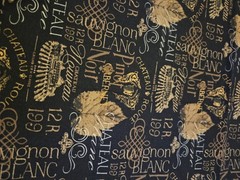 David Textiles Chateau Nouveau Wine Fabiano Gold Black cotton fabric 43 X 28