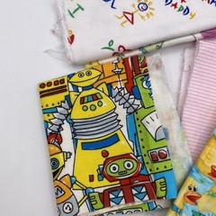 Lot Of Fleece,flannel,corduroy Baby Kid Fabric With Container quilt Craft