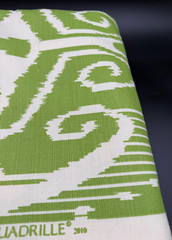 QUADRILLE Nomad Linen Fabric Large Ikat Print Green Hand Printed 5 YDS Available