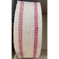 3.5″ Jute Burlap Upholstery Webbing Roll Red Stripe Furniture Repair Strapping
