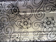 see through black flocked piece fabric 19″x26″ synthetic crafts quality