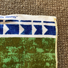 VTG 60s 5th Avenue Design Screen Printed Fabric Mid Century Modern 56 x 50 Blue