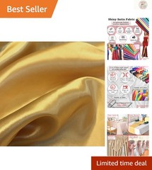 Soft and Shiny 60″ Satin Fabric in Rich Gold – Ideal for Bridal and Evening Wear