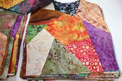 10 Batik Crazy Quilt 10″ Squares No Duplicates Cotton Fabric-Quilt-Crafts-Sew