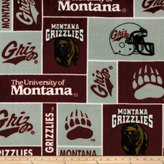 University of Montana Grizzlies Fleece Fabric – 2 Yard Cut – NEW