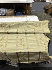 100% SILK TAFFETA STRIPE EMBROIDERED DRAPERY HOME DECOR Sold By The Yard