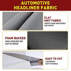 Flat Knit Headliner Fabric with Foam Backing for Car Ceiling Roof Fabric Repair