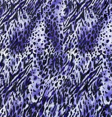 Purple Leopard Tiger Print Sheer Chiffon Fabric Apparel Dress Blouse by the yard
