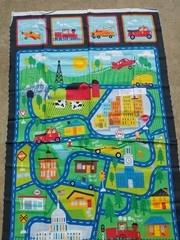 Fabric Panel Children Play City/Town Automotive Timeless Treasures 24″ x 45″