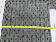 Kimono Fabric by the Yard, Deadstock, Wool Blend, Gray and Dark Blue