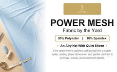 Power Mesh Fabric by the Yard 2-Way Stretch 90% Polyester Spandex Knit Lining