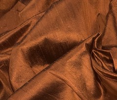 Copper Black Iridescent 100% Silk Dupioni Fabric 45” Width Sold By The Yard