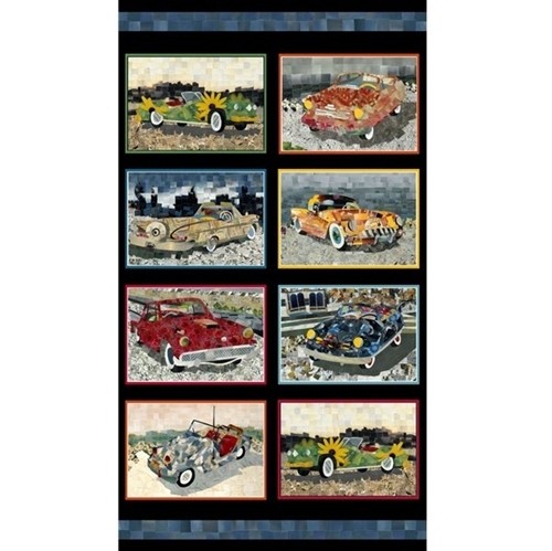 Artworks XIII Car Patches Classic Cars Pixel Art 24×44 Fabric Panel