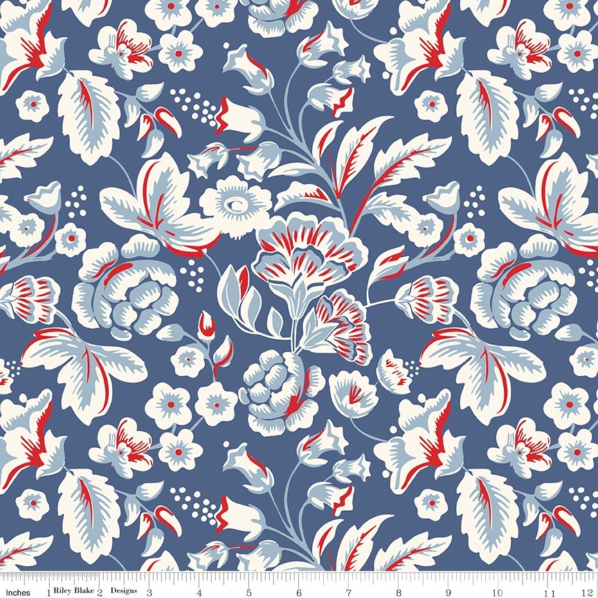 Patriotic Red White Blue USA Fat 1/4’s Riley Blake Fabric $3.99 Ships Any Amount