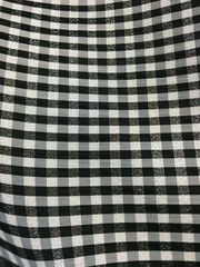 SILVER BLACK WHITE METALLIC CHECKERED PLAID TAFFETA FABRIC (60 in.) Sold BTY