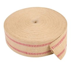 3.5″ Jute Burlap Upholstery Webbing Roll Red Stripe Furniture Repair Strapping