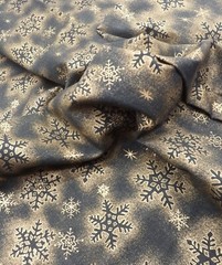 Jo Ann’s Ombre Snowflakes Fabric 2/3 Yd Black Gold Holiday Christmas Winter