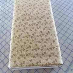 Yard, Tiny Tan Leaves & Flowers on Tan Cotton $3.99 Ships Any Amount Of Fabric.