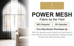 Power Mesh Fabric by the Yard 2-Way Stretch 90% Polyester Spandex Knit Lining