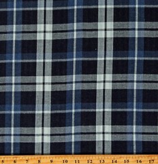 Cotton Soft Brushed Yarn Dyed Plaid with Striped Reverse Fabric by Yard D154.09