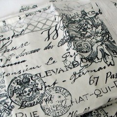 Richloom Dumas Remnant 1/3 Yard by 54″ Black Off-White French Words All Cotton