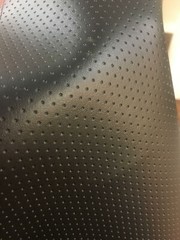 SEMI PERFORATED BLACK faux leather vinyl commercial grade upholstery 54″ Wide