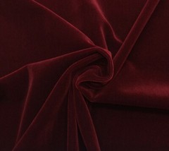 DESIGNER PLUSH MOHAIR DARK SCARLET RED VELVET FURNITURE DRAPERY FABRIC BTY 55″W