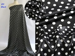1Yard X 1.48Meter Polka Dots Fabric Satin Charmeuse Soft Lining Scarf Diy Tissu