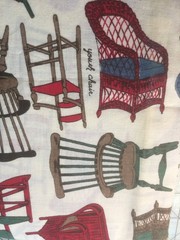 ✂ Chairs collection NEW 2-yd fabric yardage remnant scrap 45″ X 2yd blouse quilt