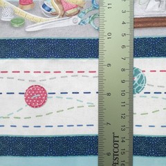 Sew Little Time by Danielle Leone Repeating Stripe Cotton Fabric Blue 1 1/2 yds