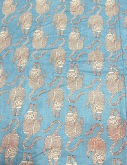 3 Yards Fabric Indian Blue Tiger Hand Block Print Cotton Fabric Sewing Fabrics