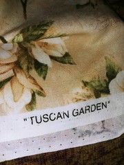 6 Yards Cotton Fabric Albina Hristova Design Cream & Green Floral Tuscan Garden