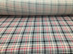 Double Brushed DTY Plaid Spandex Stretch Apparel Fabric Pink Peach Black M312