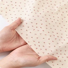 150x50cm Cherry Stripe Breathable Cotton Fabrics for DIY Sewing Summer Clothing