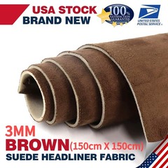Premium 3MM Brown 150cm*150cm Headliner Fabric Foam Backed Upholstery Suede