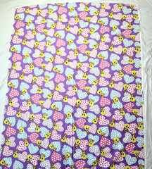 Vtg 1994 Tweety Bird Hearts Purple Fabric Warner Bros Lovables Novelty BTY x 45″